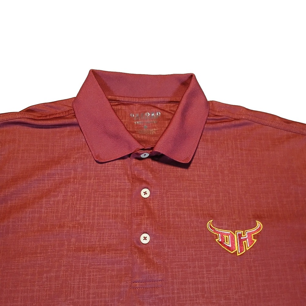Oxford Golf Mens Polo Shirt Maroon M CSUDH Dominguez Hills Embroidered Logo